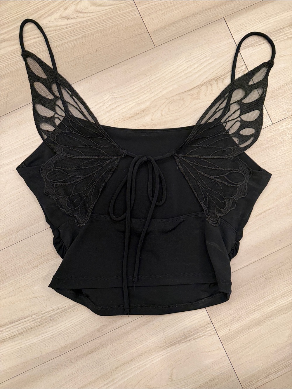 Black Butterfly-Strap Women's Camisole Tank Top